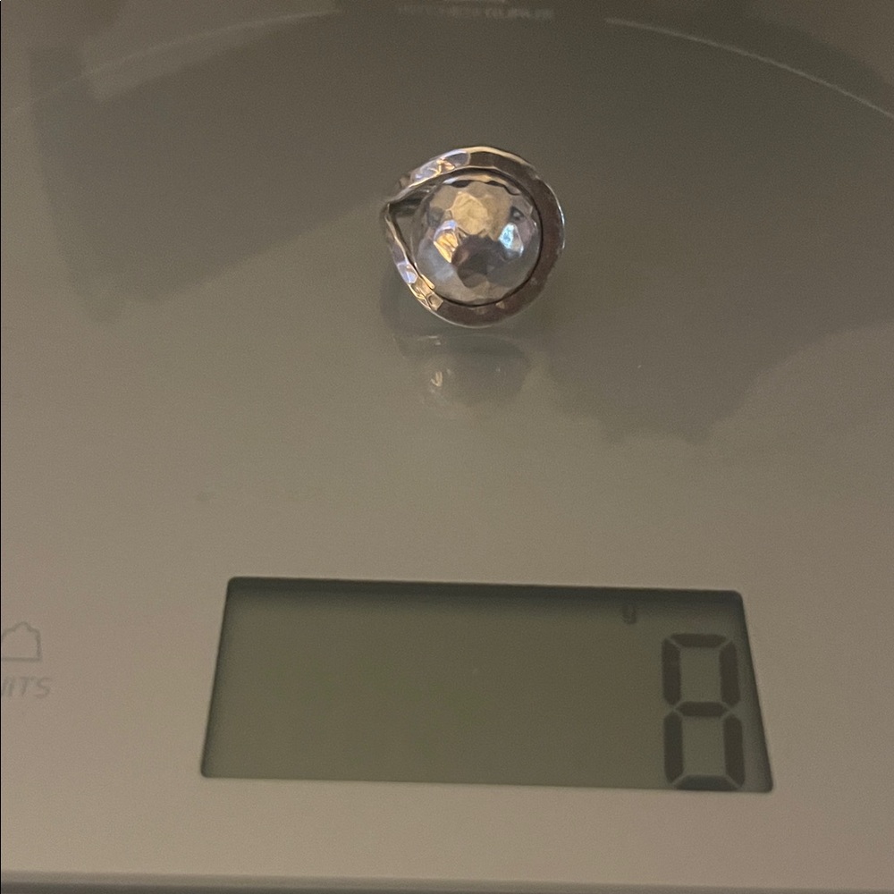 Hammered 925 Silver Sphere Statement Ring - image 6